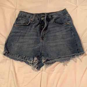 Medium Blue Highest Rise Mom Shorts